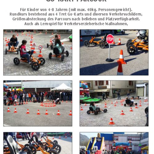 Go Kart Parcour mit Verkehrsschildern Spieleverleih Südtirol Gerryland (1)