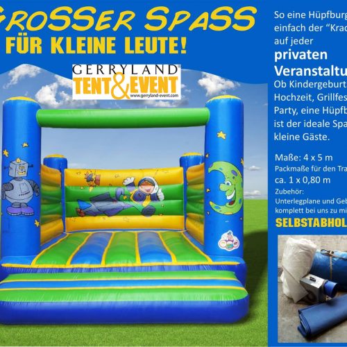 Hüpfburg Privatveranstaltungen aufblasbare Spiele, Sommerfest, Kinderfest Kinderanimation Hüpfburg Verleih Südtirol Gerryland Verleih von Hüpfburgen