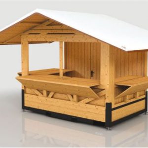Holzklapphütte verleih verkaufsstand kiosk