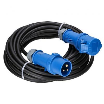 Kraftstrom Kabel Blau 3 polig 16A